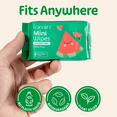 thumbnail image 3 of Fomin Mini Hand Sanitizer Wipes 6 Pack (8 Count) - Watermelon Mini Wet Wipe - pH Balanced, Biodegradable, Antibacterial On The Go Hand Sanitizing Wipes - Hypoallergenic, Plant-Based Travel Wipe, 3 of 6