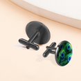 thumbnail image 6 of Peacock Feathers Elegant Stainless Steel Men's Cufflinks Set for Formal Attire, Made of Stainless Steel, Ideal for Weddings and Business Meetings, 6 of 6