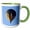 Green/White, variant on 3drose, Deep Blue Sky Behind Colorful Hot Air Balloon in Fall, 11oz Two-tone Black Mug