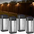 thumbnail image 1 of GOODFOEVER Paquete de 4 luces solares para valla, luz solar de acento/luz de pared para exteriores, valla de patio, porche y cuerpo de garaje en aluminio y vidrio resistente al agua, 1 of 1