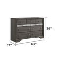 thumbnail image 5 of Matrix Traditional Style 7 Drawer Dresser in Gray made with Wood, 5 of 5