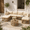 Brown, variant on YIORTWO 7-Piece Modular Outdoor Patio Furniture Set, All-Weather Hollow Woven Rattan Sectional Sofa with Round Coffee Table and Horn Buckle Cushions, Beige