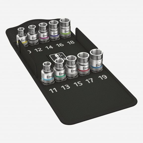 Wera 004203 Zyklop Socket Set with Holding Function 1/2" Drive Metric