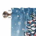 thumbnail image 5 of Christmas Tree Snowman Kitchen Curtains and Valances Set, Winter Snowflakes Blue Ombre Xmas Rod Pocket Window Valance Window Curtain Panels for Living Room Bedroom Laundry, 27.5x36in, 3 Pieces, 5 of 7