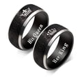 thumbnail image 7 of Black Her King Ring Stainless Steel Wedding Band Engagement Rings for Women and Men Couples Gifts for Him and Her (Black King Size 10), 7 of 7