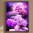 thumbnail image 1 of Cuadros Decorativos 5D bricolaje redondo completo taladro diamante pintura púrpura flor decoración del hogar arte artesanal Wdftyju de costura negro 4 estilos, 1 of 7