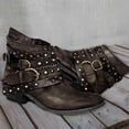 thumbnail image 2 of Bottines à Talons Mode Chaussures Rétro Élégantes pour Femmes Fermeture Éclair Courte Respirantes, 2 of 5