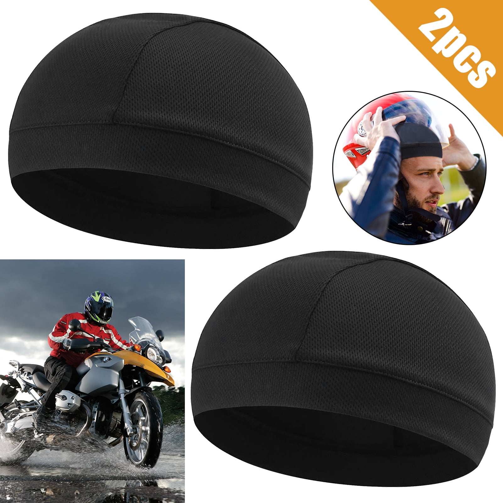 Summer Sweat Wicking Skull Cap Beanie Head Wrap Helmet Liner Cycling Chemo Hats