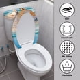 thumbnail image 4 of HELLHERO Horses and Beaches Stylish 2 Piece Set Toilet Top Cover Set, Soft Polyester Fabric Toilet Seat Lid Cover & Dustproof, Washable, Stretchy Fabric, Machine Washable, 4 of 7