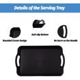 thumbnail image 3 of LEEHOWA 3 Pack 16” Plastic Tray with Handles Rectangle Serving Set, Breakfast Trays Handles, Restaurant Set for Food, Waterproof and Non Slip Tray(Black Wood Grain), 3 of 7