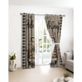 thumbnail image 3 of Spring Flower Blackout Curtains for Bedroom/Living Room, Thermal Insulated Kitchen Curtains, Farmhouse Vintage Truck Black Plaid Wood Grain Grommet Darkening Window Treatment Drapes 52"x84"x2, 3 of 8