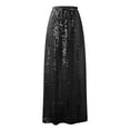 thumbnail image 4 of Womens Skirts Elastic Waist Gold Sequin Glitter Elegant Slim Fit Holiday Long Female Floor Length Skirt Holiday Wear, 4 of 4