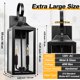 thumbnail image 5 of Farol de pared para exteriores Yolsunes, 19 pulgadas, negro, del anochecer al amanecer, 5 of 8