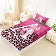 thumbnail image 4 of Manfei Cute Letter A Twin Sheets,Pink Leopard Print Bedding,3pcs, 4 of 6