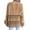 Khaki, variant on Fesfesfes Women Sweaters Casual Rainbow Stripes Casual Loose Long Sleeve Sweater Clothes Sale