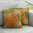 thumbnail image 3 of ONETECH Decorative Throw Pillow Cushion Covers Pattern Ink Orange Fruit Flowers Leaves Sketch Vintage Citrus in Pastel Colors Nature Slice Lime Square Pillow Cases for Car Bedroom, 3 of 5