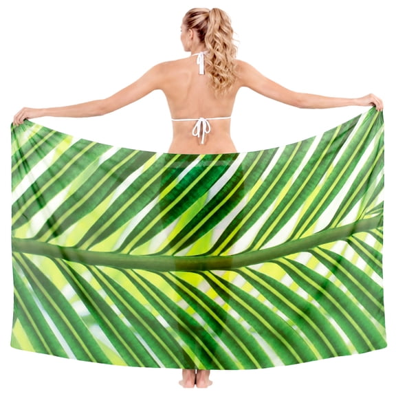 LA LEELA Women's Bikini Cover ups Swimsuit Beach Sarong One Size Forest, Leaves