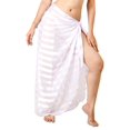 thumbnail image 2 of HAPPY BAY Summer Sarong Swimsuit Coverups for Women Chiffon Long Beach Wraps Sheer Skirts Swim Cover Up One Size Satin Stripes, White, 2 of 4