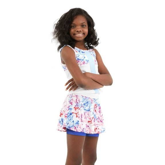 Street Tennis Club Girls Tennnis & Golf Tank and Skirt and Built in Shorts with Tie Dye Pattern -Size S/6