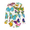thumbnail image 4 of ICHUANYI Clearance Women's Long Sleeve Summer V Neck Sexy Casual Tops Regular Gradient Blouse Tops ICHUANYI "ICHUANYI", 4 of 4
