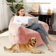 thumbnail image 2 of Puf Gigante para Adultos y Niños con Reposabrazos - Sofá de Piso con Espuma de Alta Densidad y Tapizado Tipo Piel de Conejo Suave - Ideal para Sala, Dormitorio o Sala de Juegos - Rosa - 99 x 81 x 71, 2 of 8