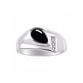 thumbnail image 1 of RYLOS Men's Rings Sterling Silver Ring - Timeless Pear Shape Cabochone Gemstone & Diamonds - Tear Drop Cabochon Onyx Rings For Men  Size 11, 1 of 3
