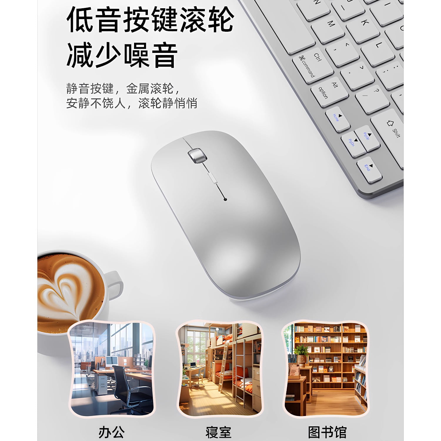 Bluetooth Wireless Mouse for MacBook Pro/Air, Silent USB-C Rechargeable Mouse ForApple Laptop