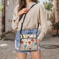 thumbnail image 5 of Eheartsgir Floral Garden Mix Crossbody Bag, Durable Ladies Crossbody Bag PU Leather Adjustable Shoulder Strap Sling Bag for Travel Daily, 5 of 7