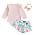 thumbnail image 3 of Staki Girls St Patricks Day Outfit Newborn Baby Girl St Patricks Day Outfit Long Sleeve Romper Bodysuit Bow Set Cute Baby Girl Spring Clothes 0-18M(Pink,0-3 Months), 3 of 9