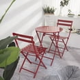 thumbnail image 2 of 3-Piece Foldable Round Table and Chairs Set / Easy to Assemble / Rust-Resistant Metal, 2 of 5