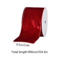 thumbnail image 3 of Wired Ribbon Roll for Wreaths and Gift Wrapping, 354 Inch Holiday Craft Ribbon in Polyester, 2.5 Inch Wide - Wine, 3 of 6