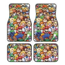 Gokiu Mario Car Floor Mats Set of 4 Universal Fit Automotive All-Weather Mats with Non-Slip Rubber Backing for SUV, Sedan, Van Car Accessories