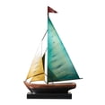 thumbnail image 1 of Estatua de barco de hierro, figurita de velero, centro de mesa de escritorio, modelo de barco de utilería para Azul, 1 of 8
