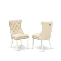 East West Furniture Parsons Dining Chairs - Light Beige Linen Fabric Upholstered, Set of 2