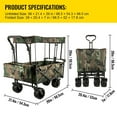 thumbnail image 6 of Choco Moon Compact Garden Utility Cart, Folding Wagon with Sunshade, Ideal for Camping, Shopping, Beach, Rear Storage, Camouflage Design, 6 of 11