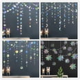 thumbnail image 3 of Xiao Hua Paquete de 5 adornos navideños holográficos láser, guirnaldas colgantes con forma de corazón, copos de nieve y estrellas arcoíris, decoraciones 3D para fiestas, estrellas, 3 of 3