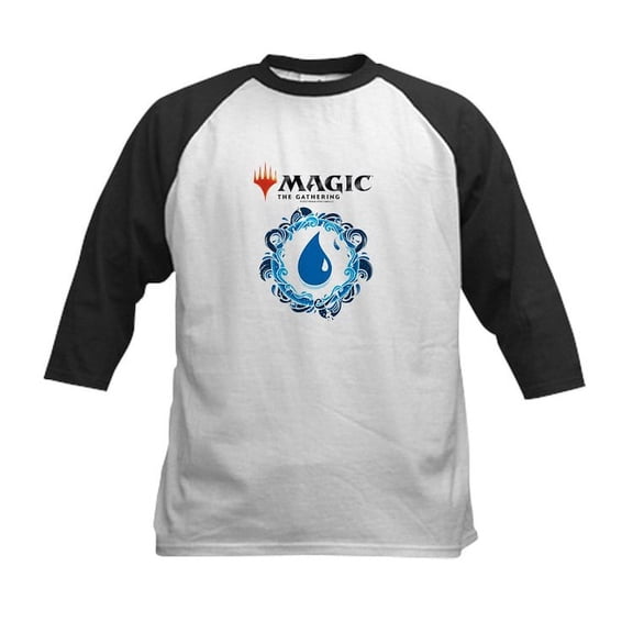 CafePress - Magic Blue Mana Symbol Baseball Jersey - Kids Cotton Baseball Jersey, 3/4 Sleeve Shirt