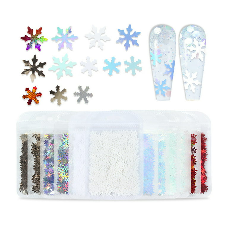 1 Bag Snowflake Sequins Shiny Flakes Nail Art Design Fashion
