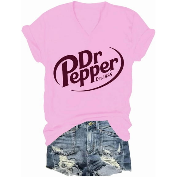 Dr Pepper Shirt Women Men Dr Pepper Costume Short Sleeve Vneck Tees