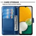thumbnail image 6 of Wallet Case for Samsung Galaxy S25, 3 Card Slots Holder Wrist Strap Shockproof Protective Stand Soft PU Leather Magnetic Closure Women Men Folio Flip Phone Cover for Galaxy S25, Blue, 6 of 7