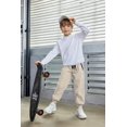 thumbnail image 5 of Arshiner Boys Casual Pants Elastic Waist Drawstring Kids Pants Youth Tapered Sweatpants Zipper Pockets, 5 of 6