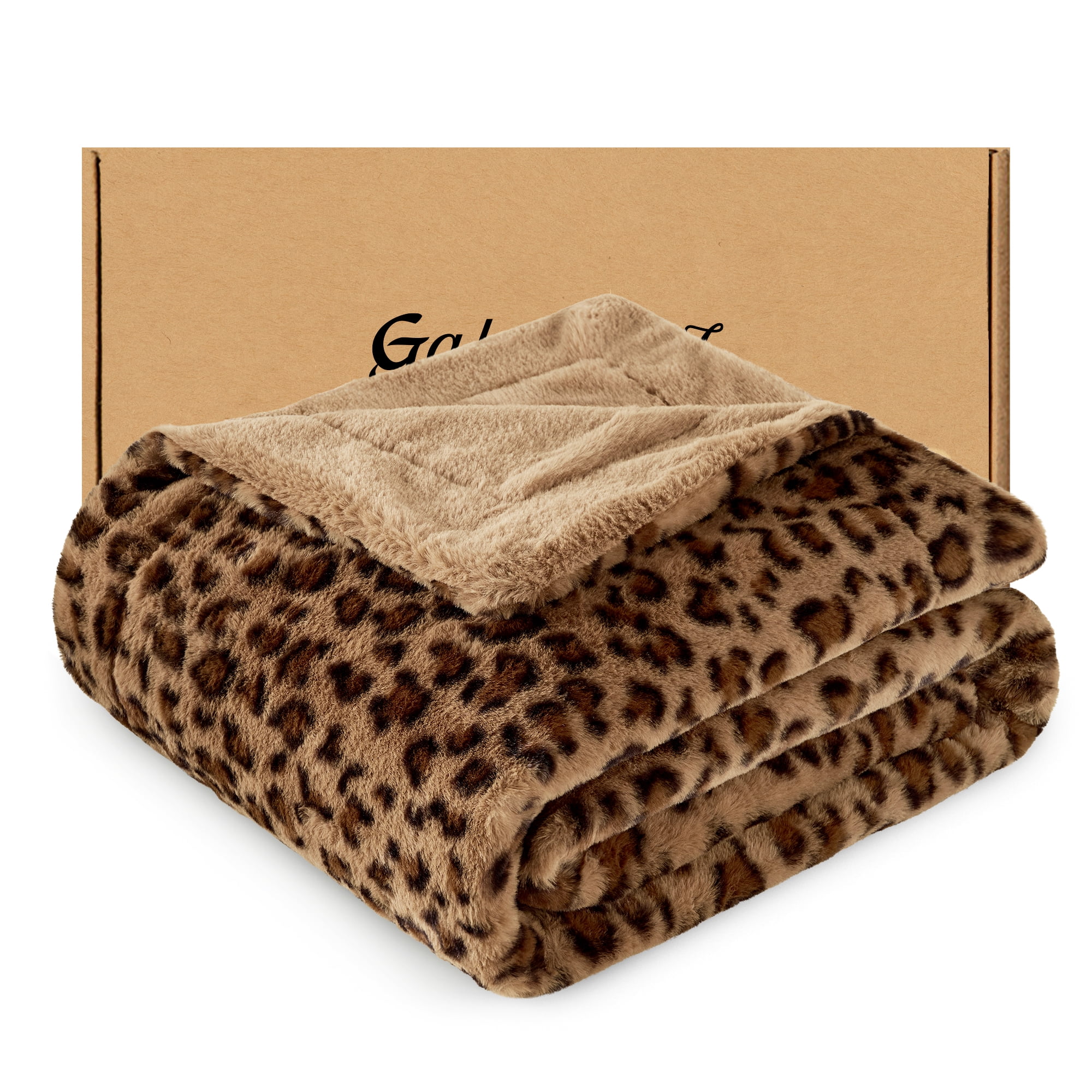GALMAXS7 Leopard Print Throw Blanket Soft Cozy Fluffy Plush Cheetah Print Blanket for Home Decor,60"x80",Brown