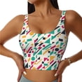 thumbnail image 2 of Uemuo Colorful Spots Pattern Women's Sports Bra - High Impact Support, Breathable, and Comfortable Athletic Bra for Running, Yoga, and Workouts, 2 of 9
