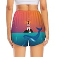 thumbnail image 3 of Picia Lighthouse and Whale Pattern Women's 2 in 1 Athletic Running Shorts High Waisted Workout Casual Gym Sweat Shorts with Comfy Liner Zipper Pockets-XX-Large, 3 of 9