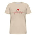 thumbnail image 3 of Jinhomg Holiday Tees for Men Simple Cute Valentine's Day Heart Print T-Shirts Big and Tall Comfy Short Sleeve Crew Neck Tops Male Holiday Gifts Beige XXXL, 3 of 4