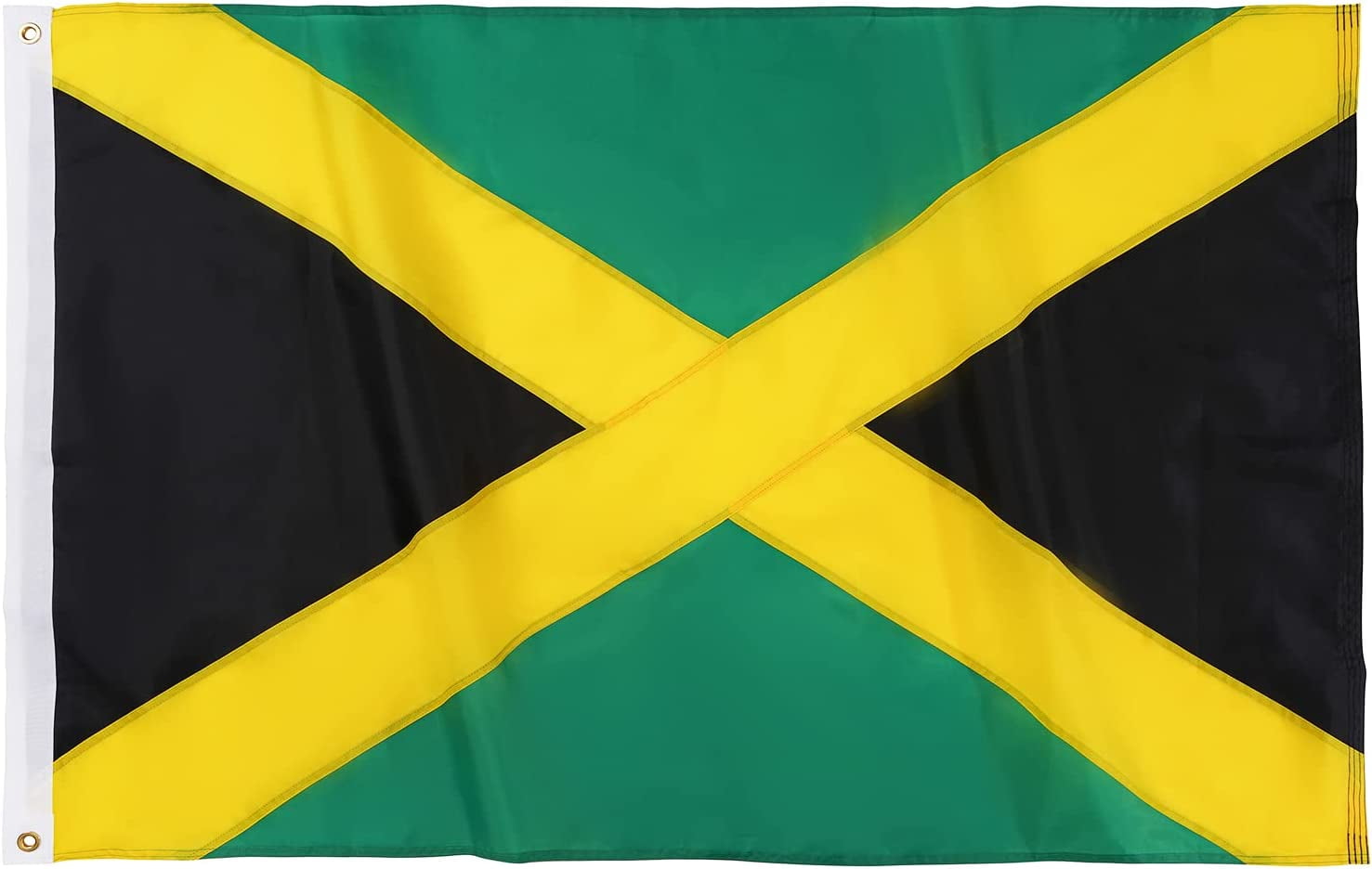 TOPFLAGS Jamaican Flag 3x5 Jamaica National Flags Sewn Stripes ...