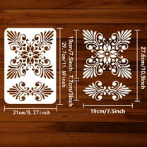 Ceramic Tile Border Stencil Template 8.3x11.7 inch 2Styles Reusable Tile Stencil Plastic Tile Floor Pattern Painting Stencil Reusable Stencil for Floor Wall Wood Tiles Cement Decor