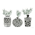 thumbnail image 2 of Charro, Mercedes Lopez 14x11 White Modern Wood Framed Museum Art Print Titled - Geometric Vases I Green, 2 of 4