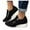 Black, variant on Women's Fashion Wedge Sneakers | Casual Platform Loafers | Slip On Lightweight Sneakers | Arch Support Walking Shoes for Women