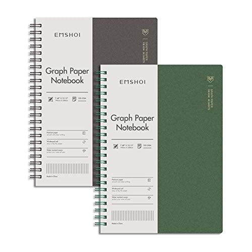 Cuaderno cuadriculado EMSHOI 2 cuadernos B5 320 páginas Grueso papel 100gsm
